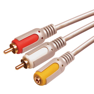 3.5mm - 2RCA cable double color M-F