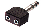 6.35MM STEREO PLUG TO 2X3.5MM STEREO JACK