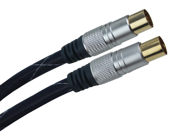 9.5mm tv cable male to female with 24k gold plated with sleeve