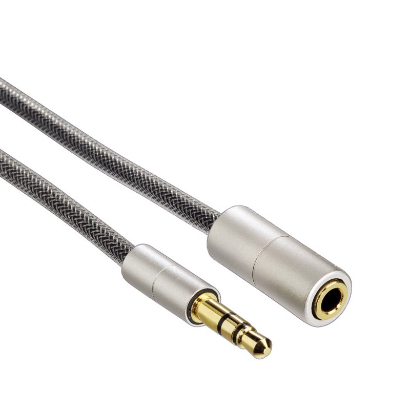 AV cable 3.5mm stereo male to 3.5mm stereo female metal shell 24k gold plated