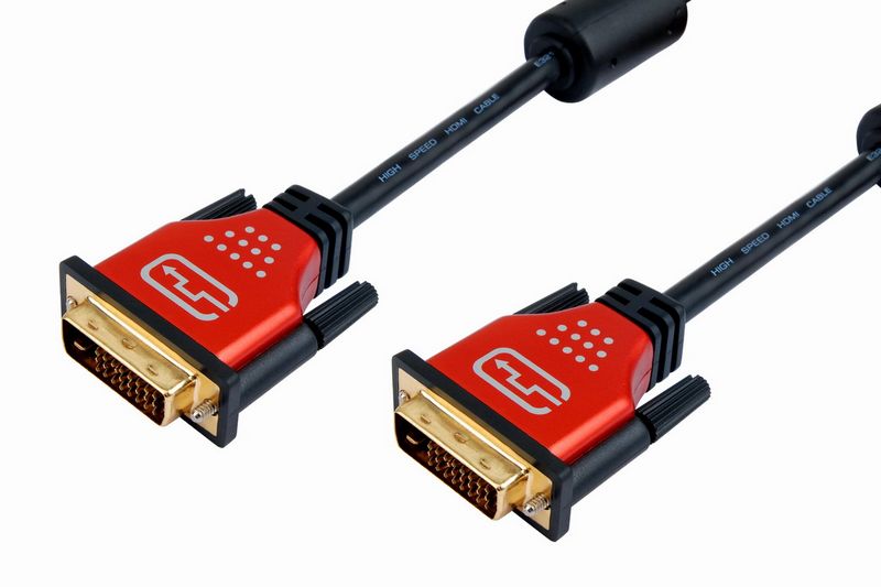 DVI cable male to male full metal 24+1,24k gold plated