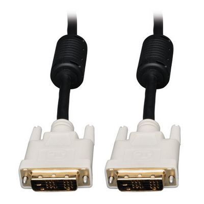 DVI cable male to male gold plated with two ferrites,white connector color