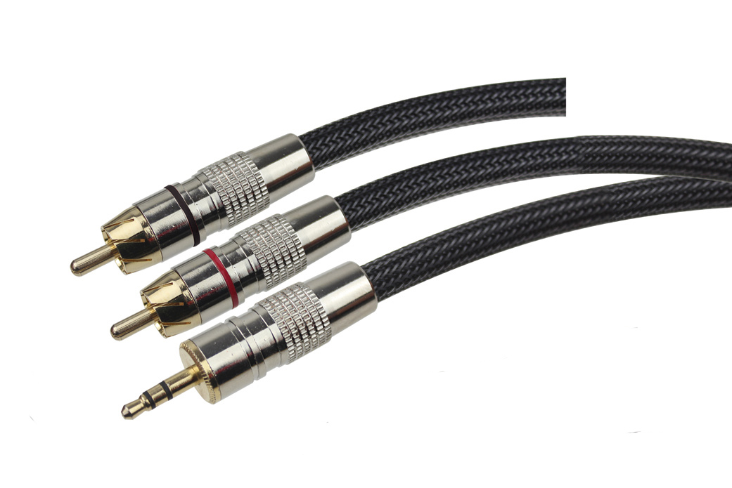 Full metal 3.5mm stereo male to 3rca male