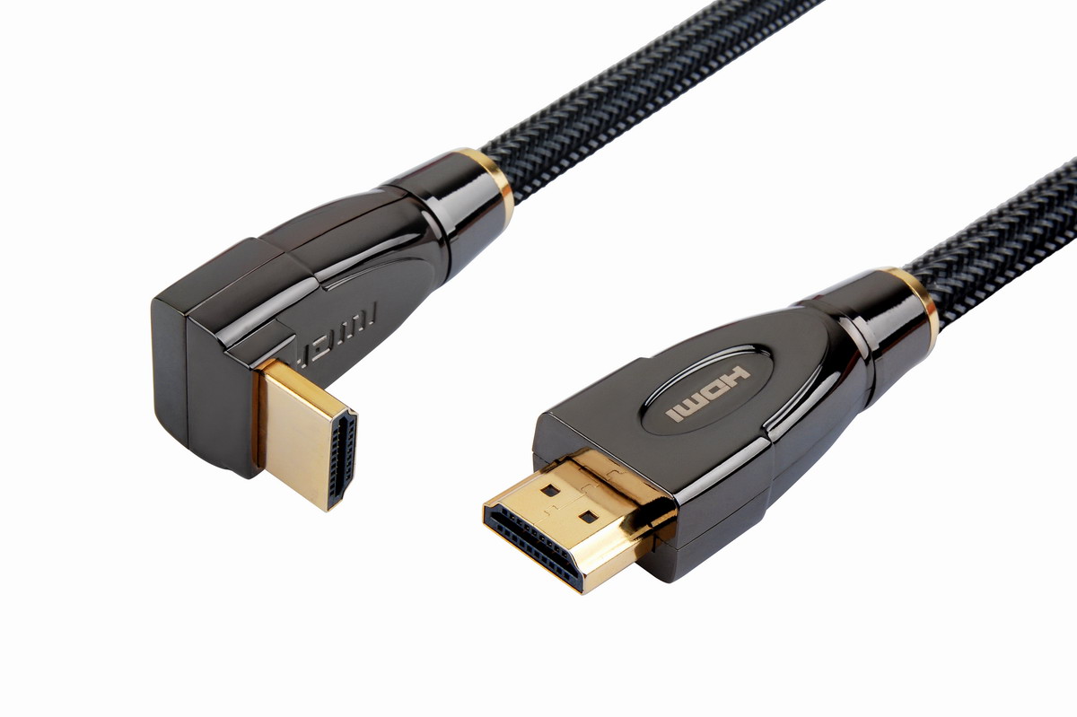 HDMI cable male to male metal shell right angle 1.4v standard 19pins