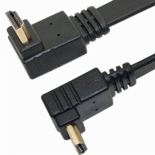 HDMI flat cable 90 degree right angle plugs