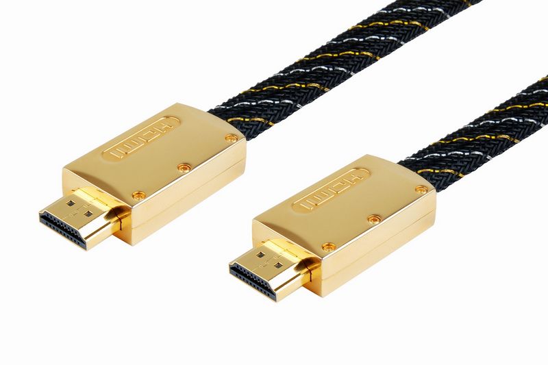 HDMI flat cable male to male metal shell pass 3D high quality