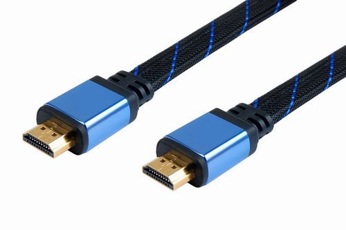 HDMI flat cable male to male metal shell pass 3D high quality