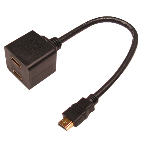 HDMI plug to 2 HDMI jacks adaptor