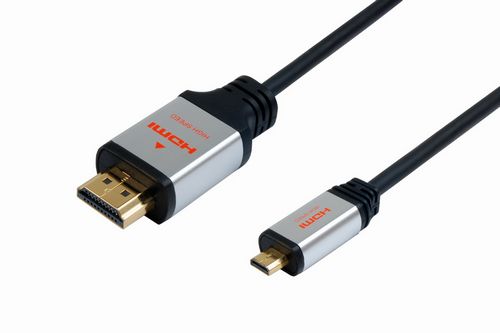 Micro D HDMI Plug to Standard HDMI Plug for Phones & Cameras