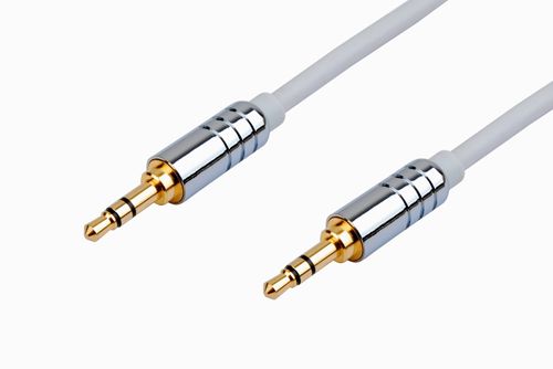 Premium Audio cable 3.5mm stereo male to 3.5mm stereo male cable,metal shell,white color