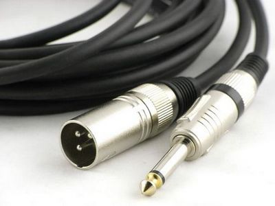 Xlr cable male to 6.35mm mono male with gold plated tip